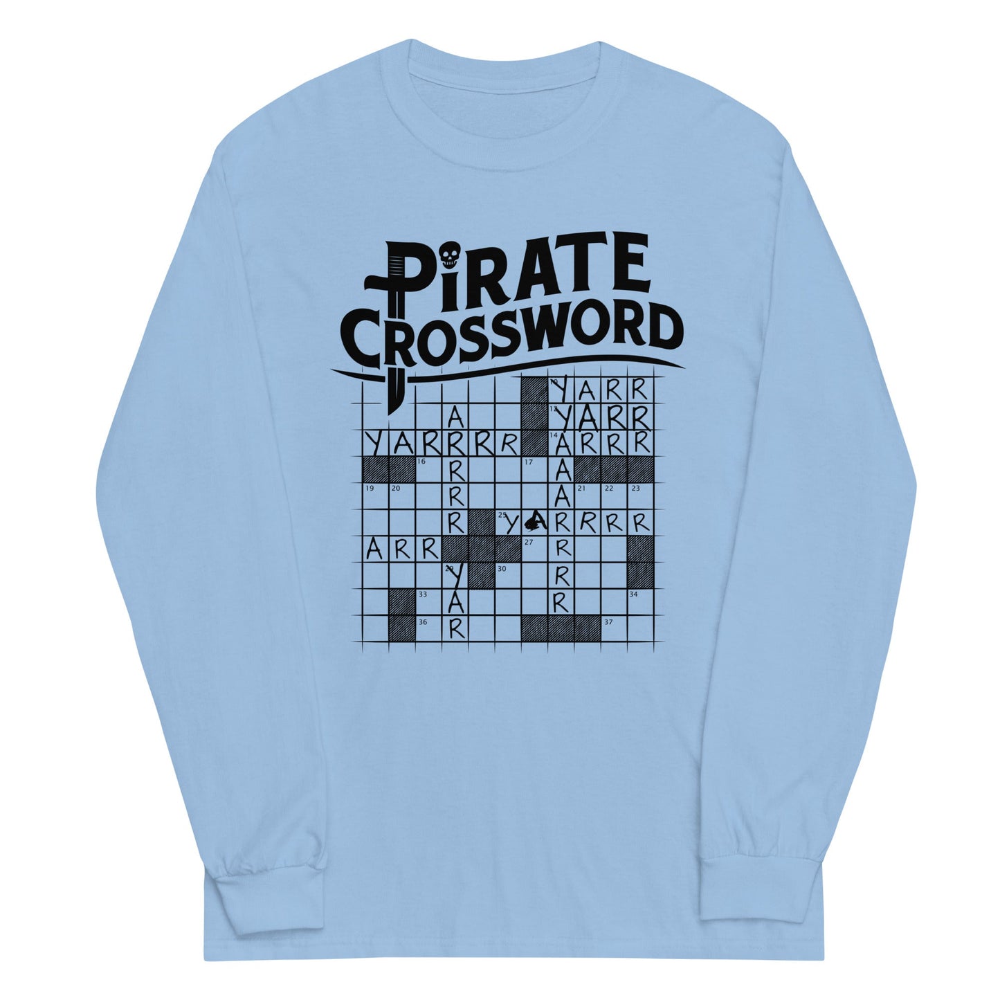 Pirate Crossword Unisex Long Sleeve Tee