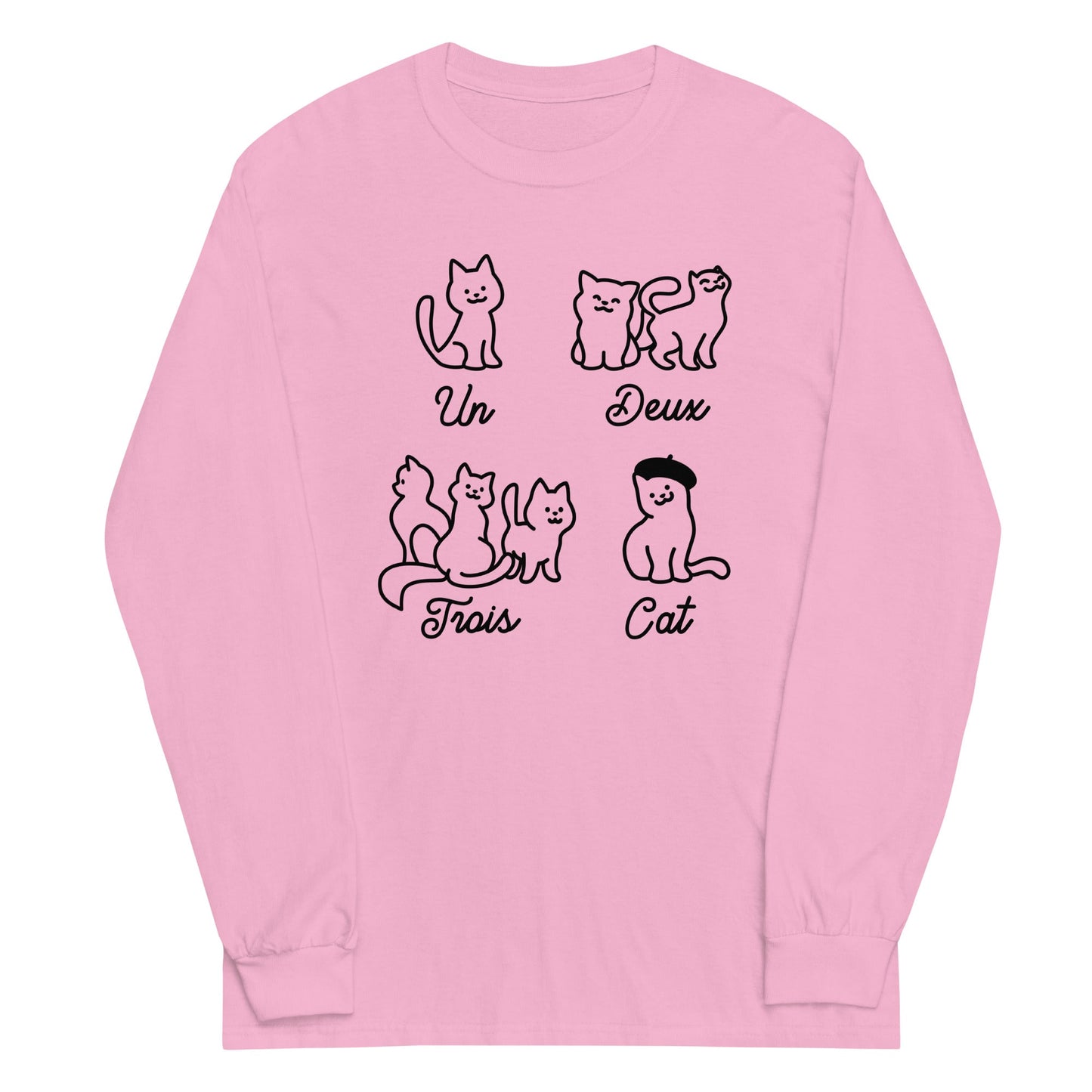Un Deux Trois Cat Unisex Long Sleeve Tee