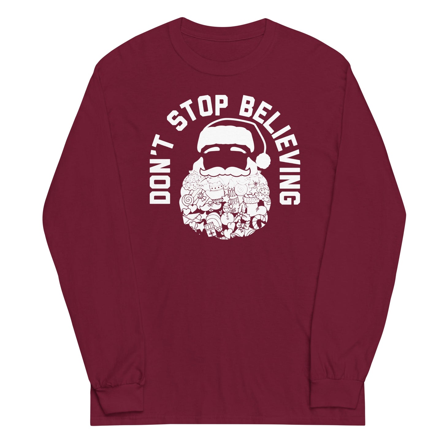 Don't Stop Believing Santa Unisex Long Sleeve Tee