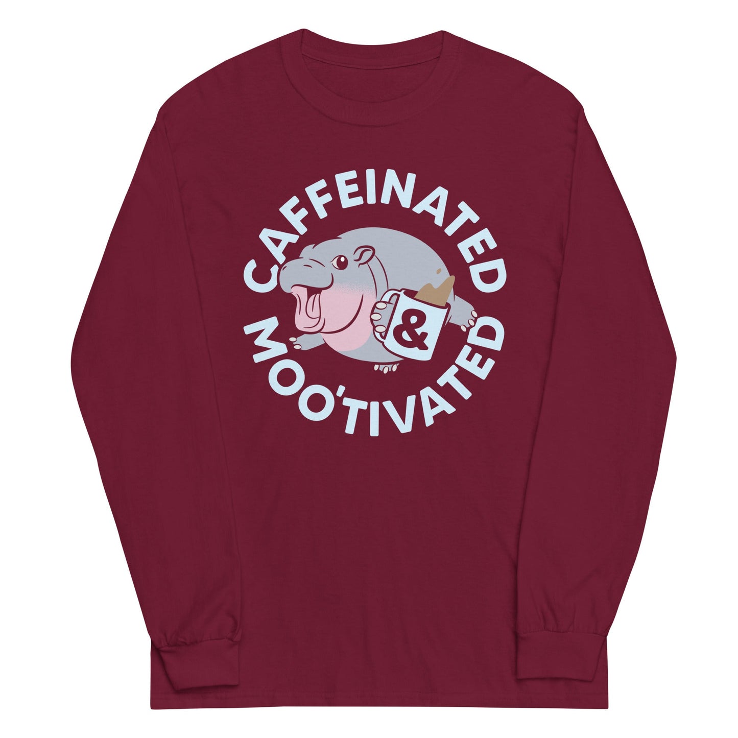 Caffeinated & Moo'tivated Unisex Long Sleeve Tee