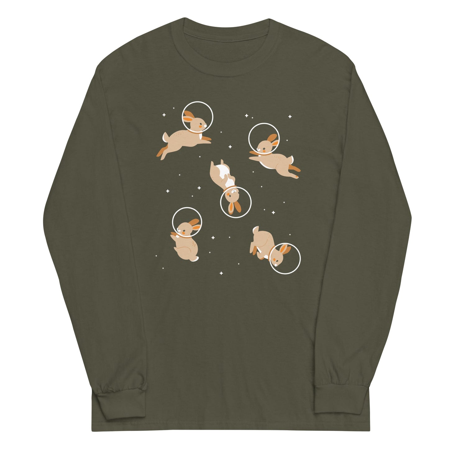 Bunnies In Space Unisex Long Sleeve Tee