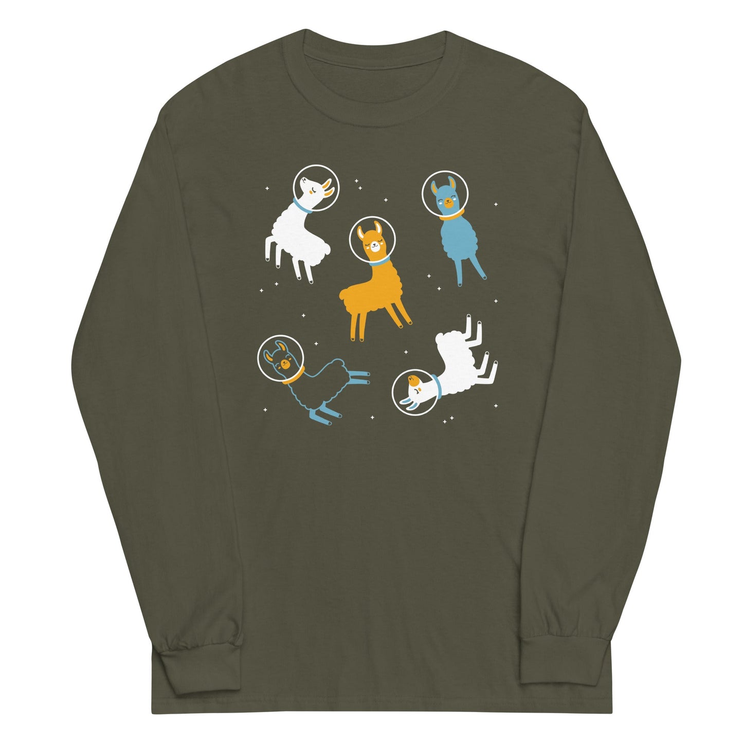 Llamas In Space Unisex Long Sleeve Tee
