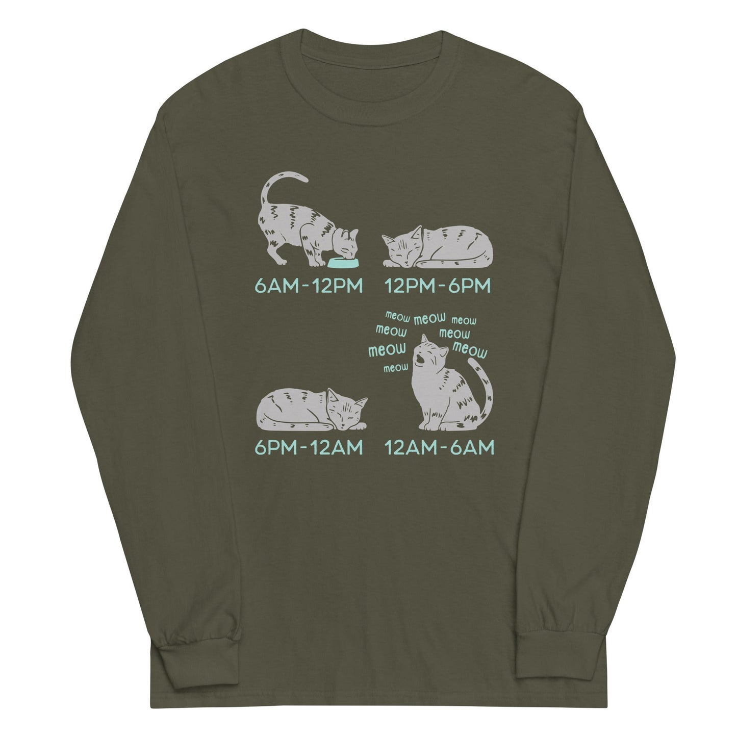 Cat Day Schedule Unisex Long Sleeve Tee