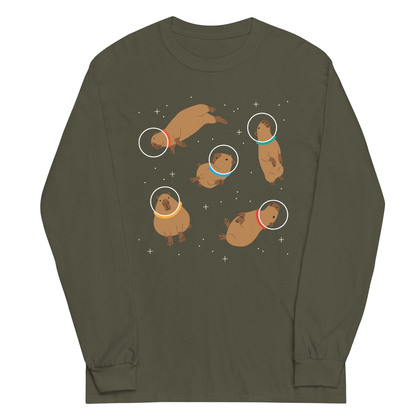 Capybaras In Space Unisex Long Sleeve Tee