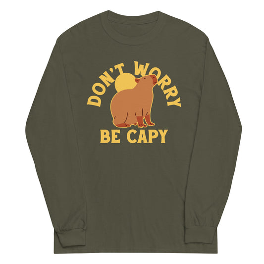 Don't Worry Be Capy Unisex Long Sleeve Tee