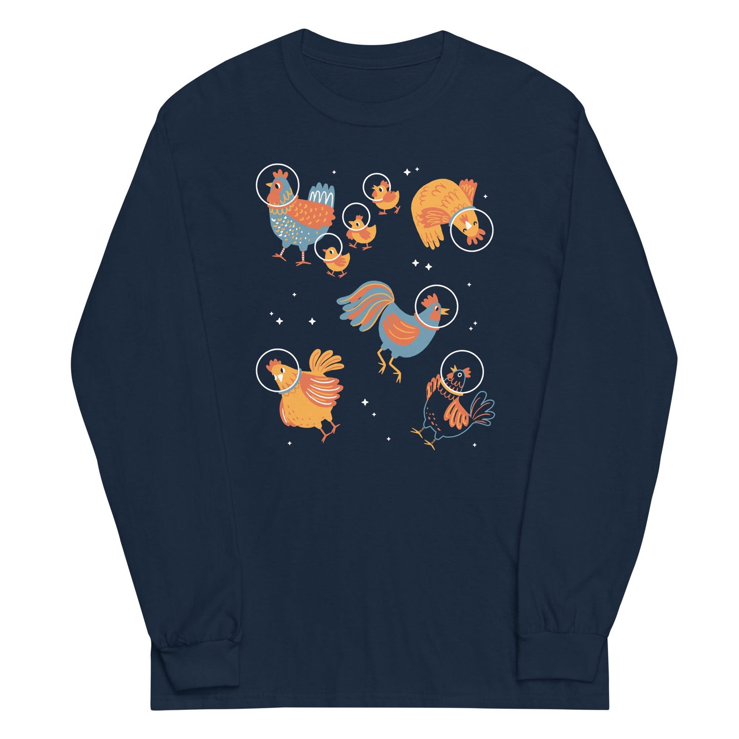 Chickens In Space Unisex Long Sleeve Tee