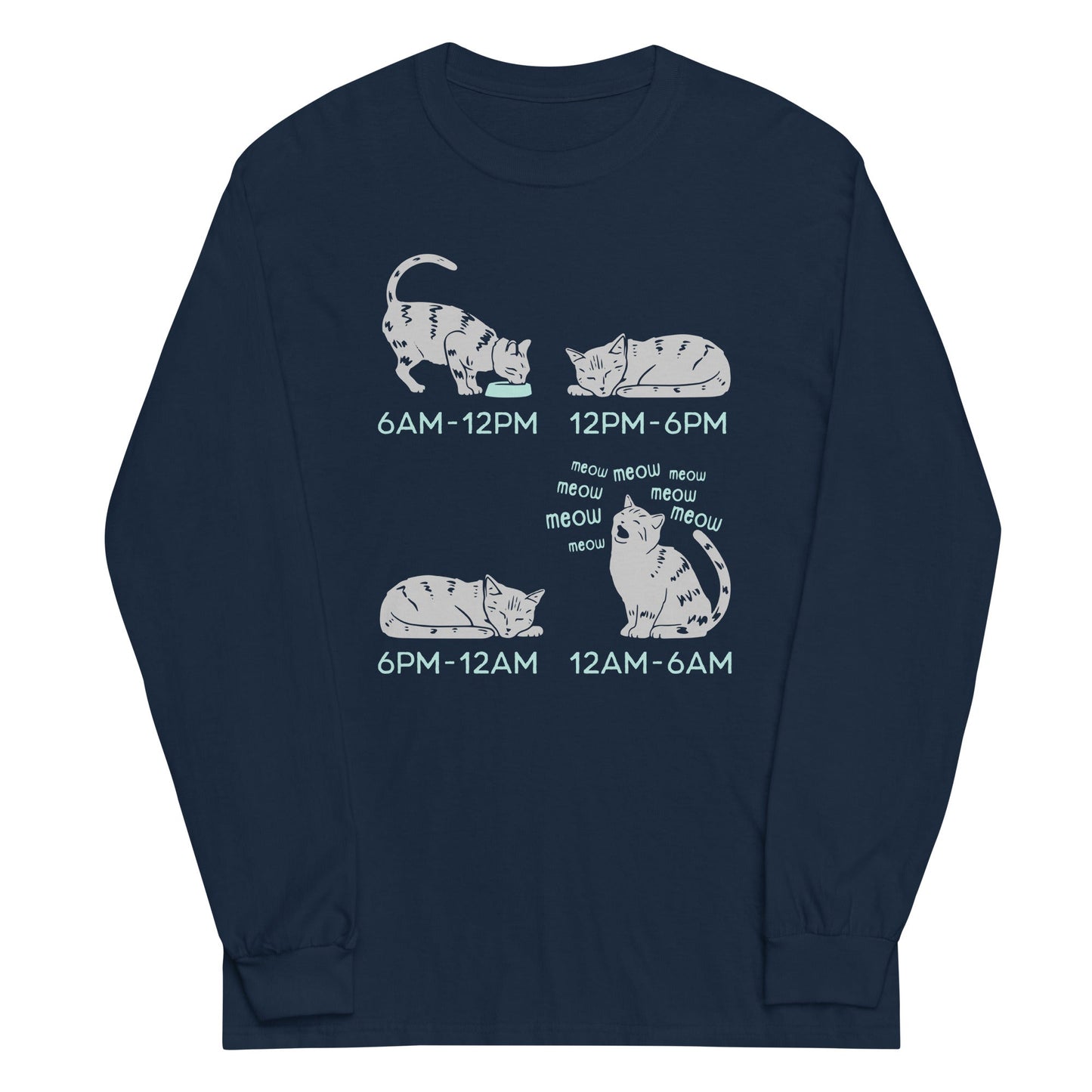 Cat Day Schedule Unisex Long Sleeve Tee
