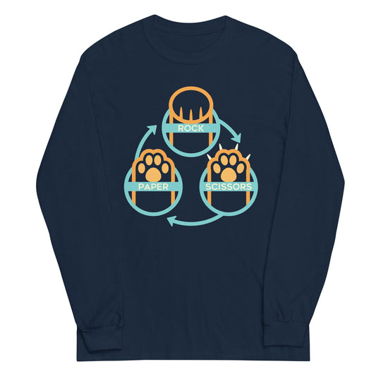 Rock Paper Scissors Paws Unisex Long Sleeve Tee