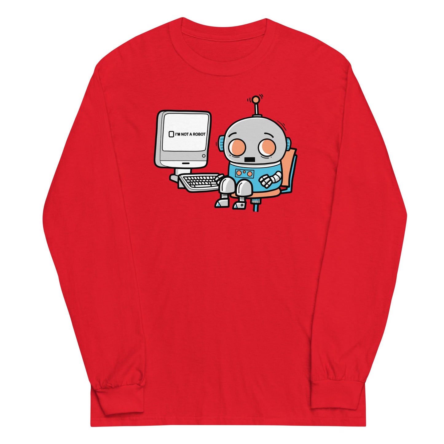 Robot Captcha Unisex Long Sleeve Tee