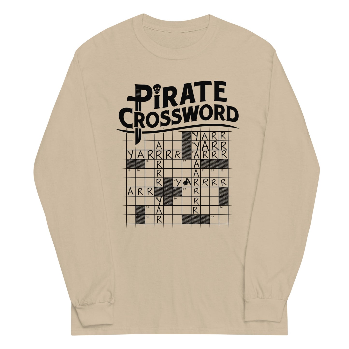 Pirate Crossword Unisex Long Sleeve Tee