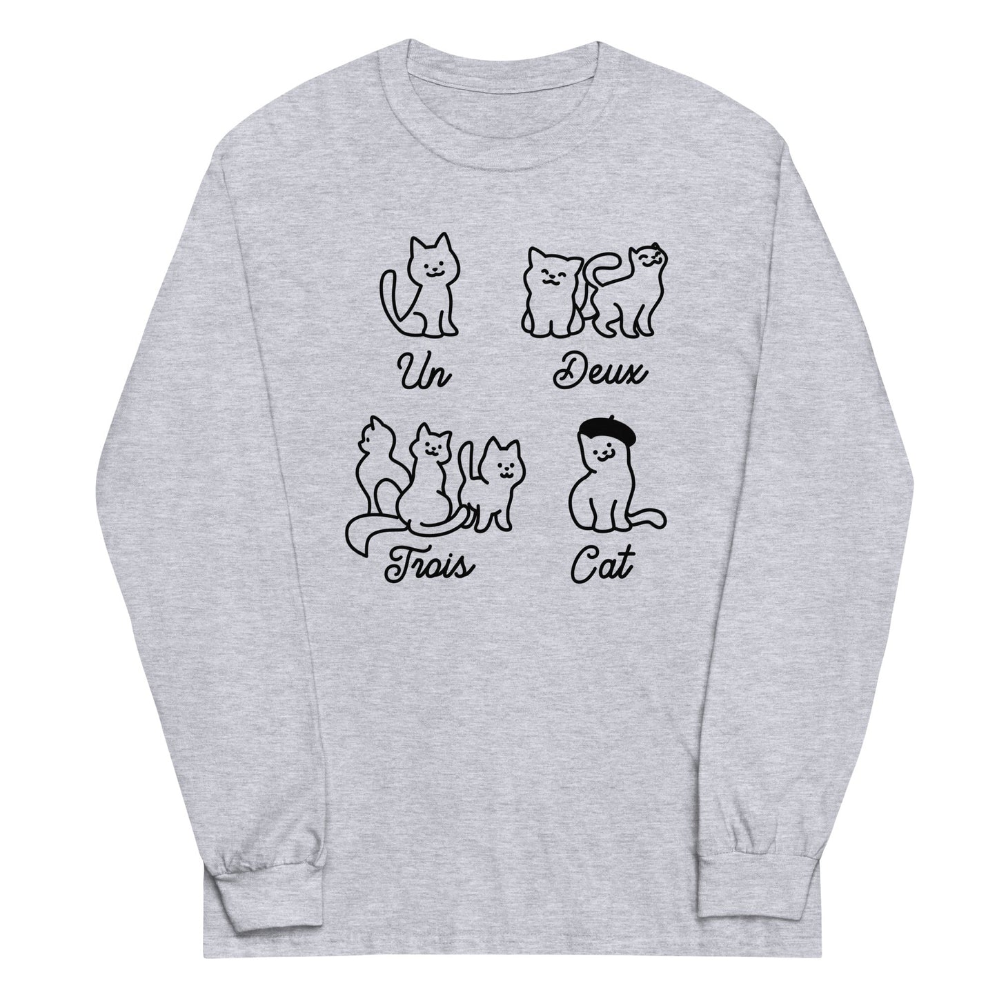 Un Deux Trois Cat Unisex Long Sleeve Tee