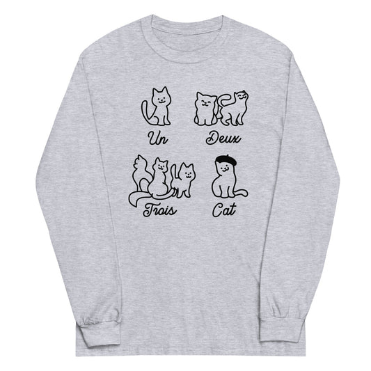 Un Deux Trois Cat Unisex Long Sleeve Tee
