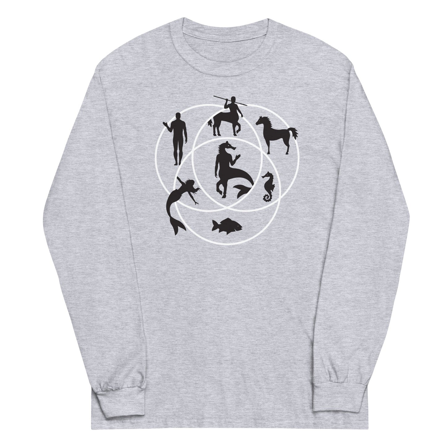 Human Horse Fish Venn Diagram Unisex Long Sleeve Tee