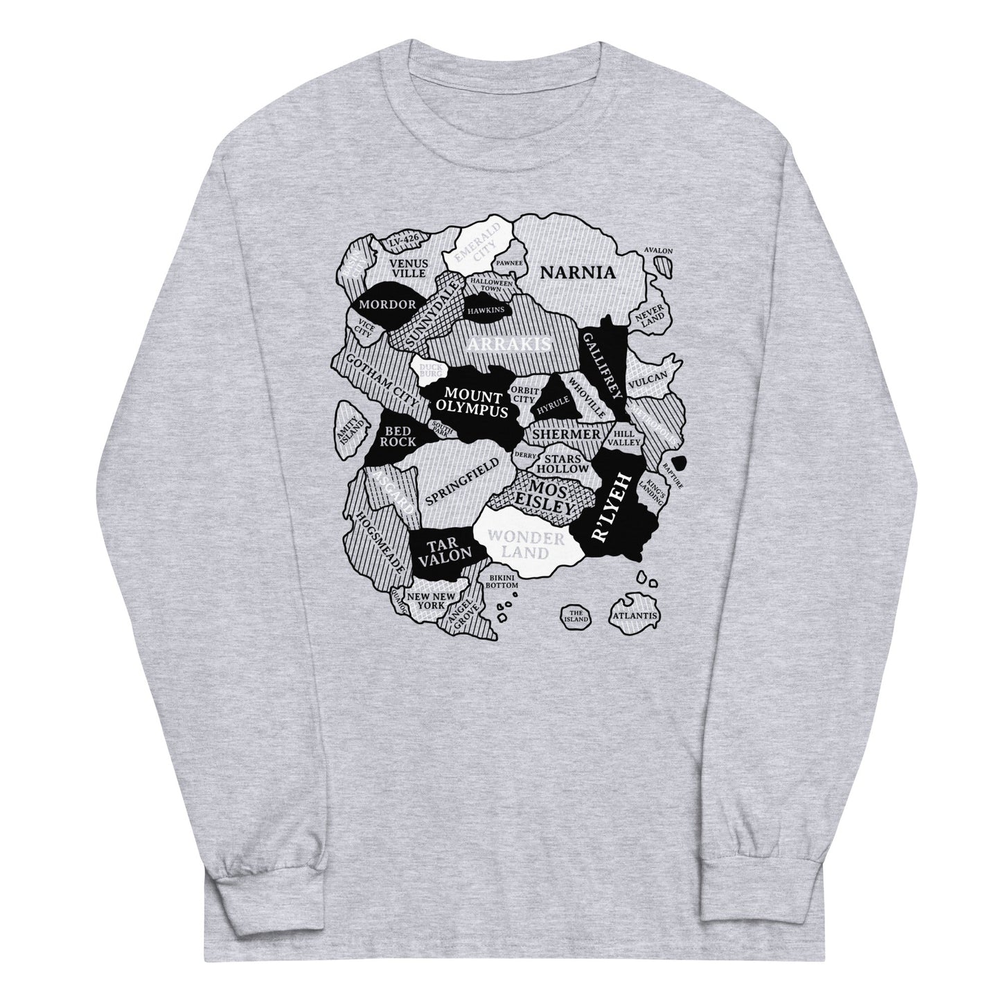 World Map Unisex Long Sleeve Tee