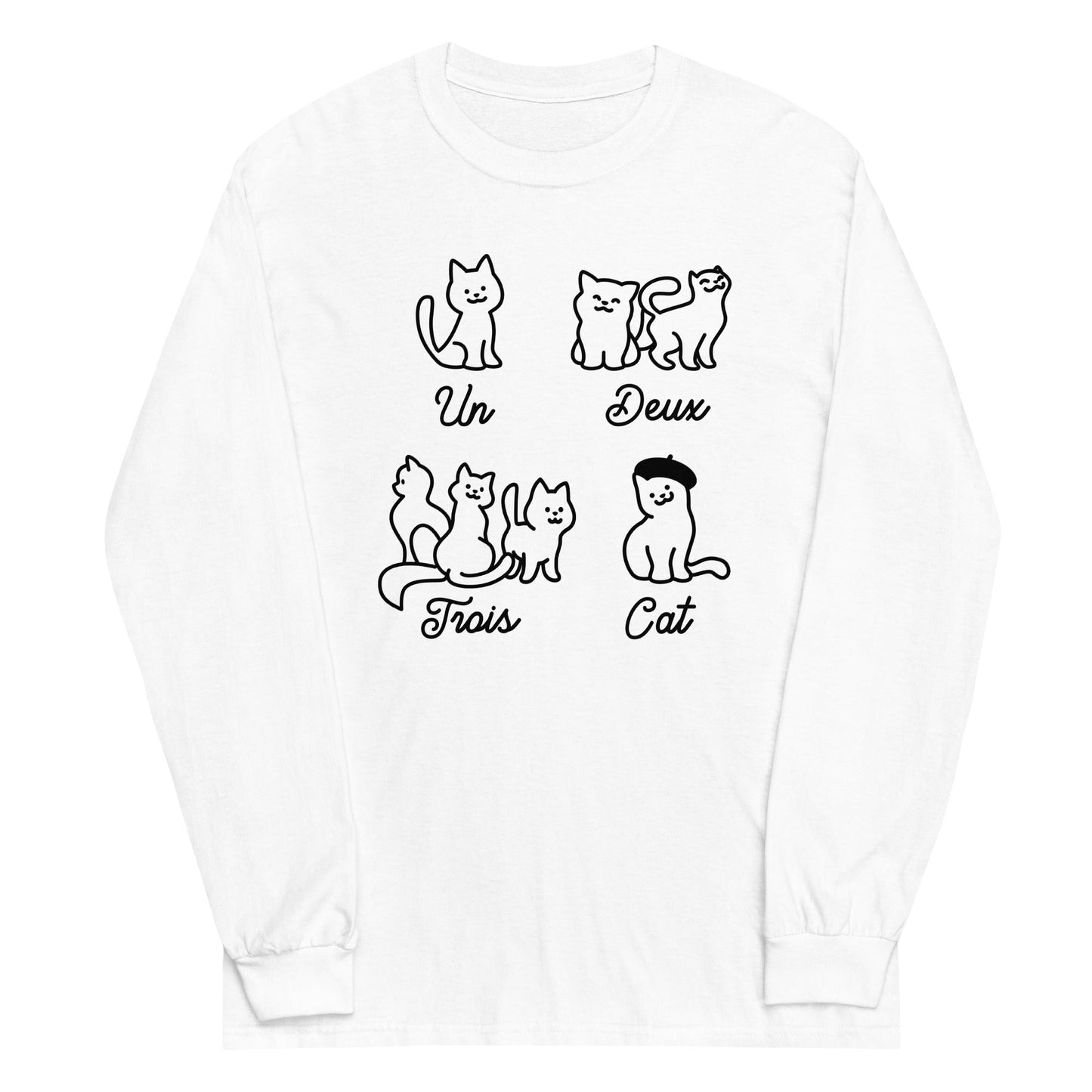 Un Deux Trois Cat Unisex Long Sleeve Tee