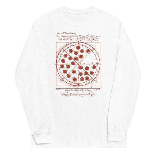 Vitruvian Pizza Unisex Long Sleeve Tee