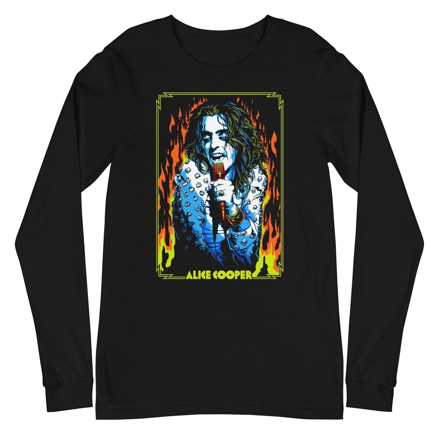 Alice Cooper  Flames Long Sleeve T Shirt Apparel