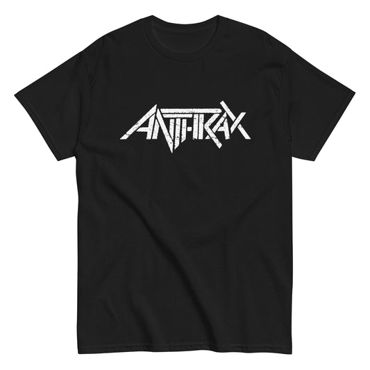 Anthrax  Classic White Logo T Shirt - clothing by TeeHivey.com (Image 1)