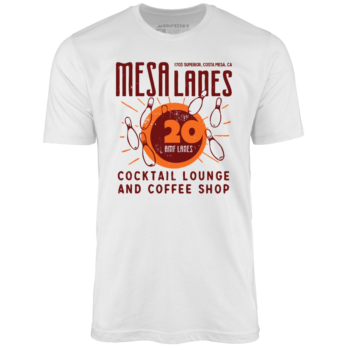 Mesa Lanes - Costa Mesa, CA - Vintage Bowling Alley - Unisex T-Shirt