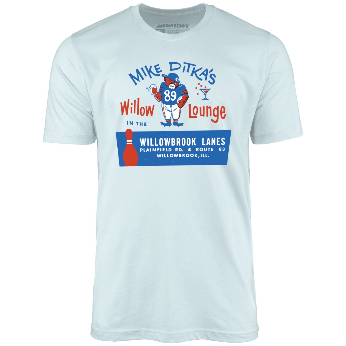Mike Ditka's Willow Lounge - Willowbrook, IL - Vintage Bowling Alley - Unisex T-Shirt