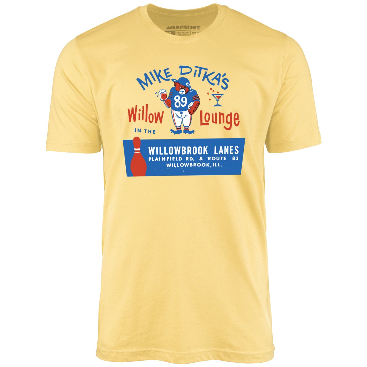 Mike Ditka's Willow Lounge - Willowbrook, IL - Vintage Bowling Alley - Unisex T-Shirt