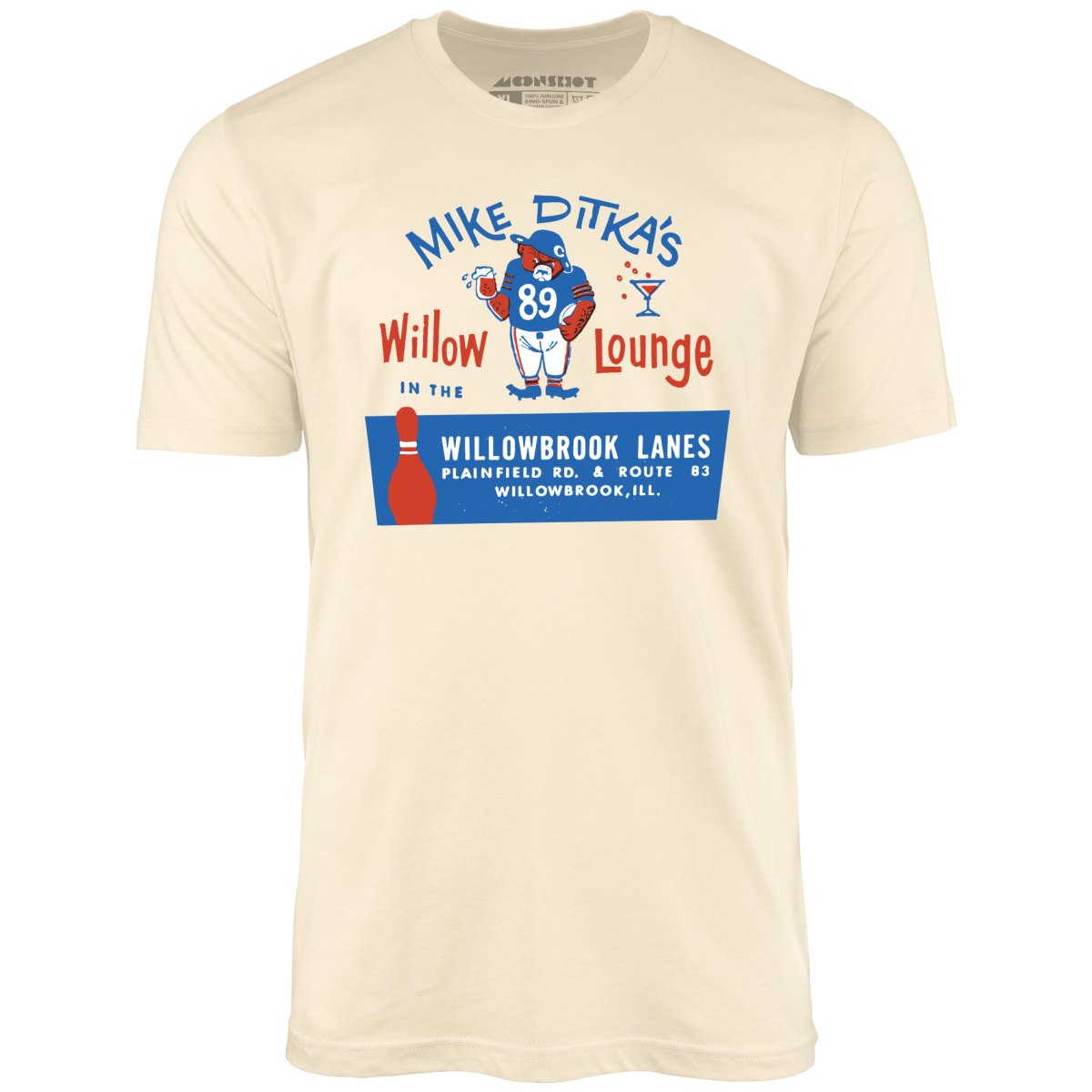 Mike Ditka's Willow Lounge - Willowbrook, IL - Vintage Bowling Alley - Unisex T-Shirt