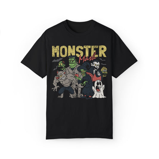 Monster Mash Horror Vintage Graphic Tee.