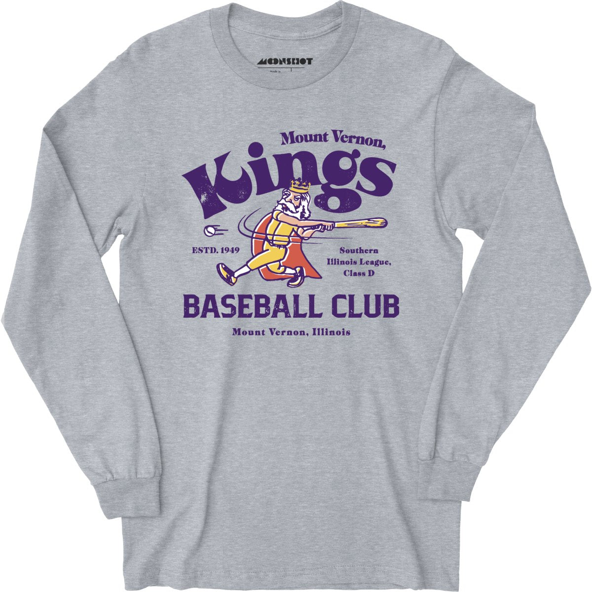 Mount Vernon Kings - Illinois - Vintage Defunct Baseball Teams - Long Sleeve T-Shirt