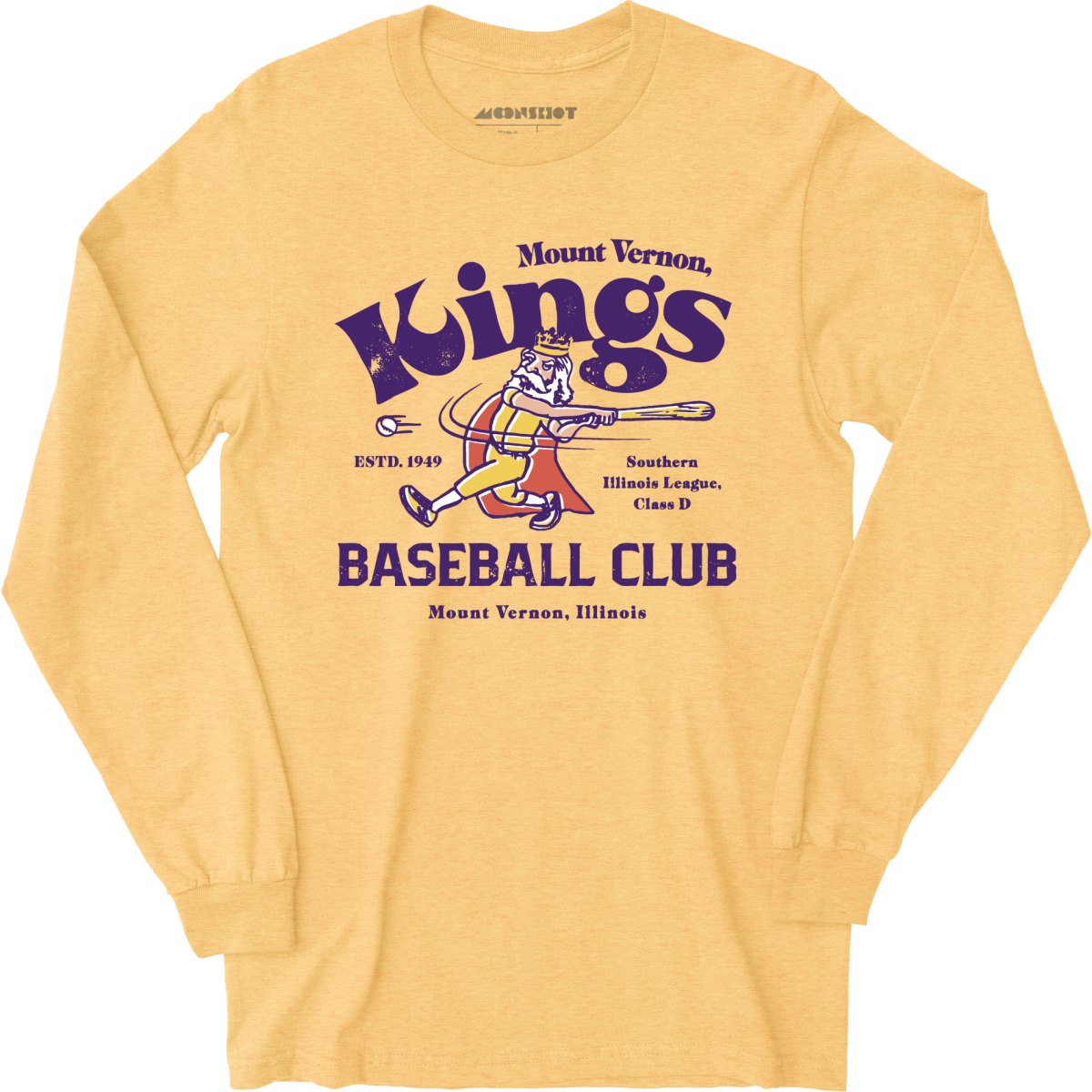 Mount Vernon Kings - Illinois - Vintage Defunct Baseball Teams - Long Sleeve T-Shirt