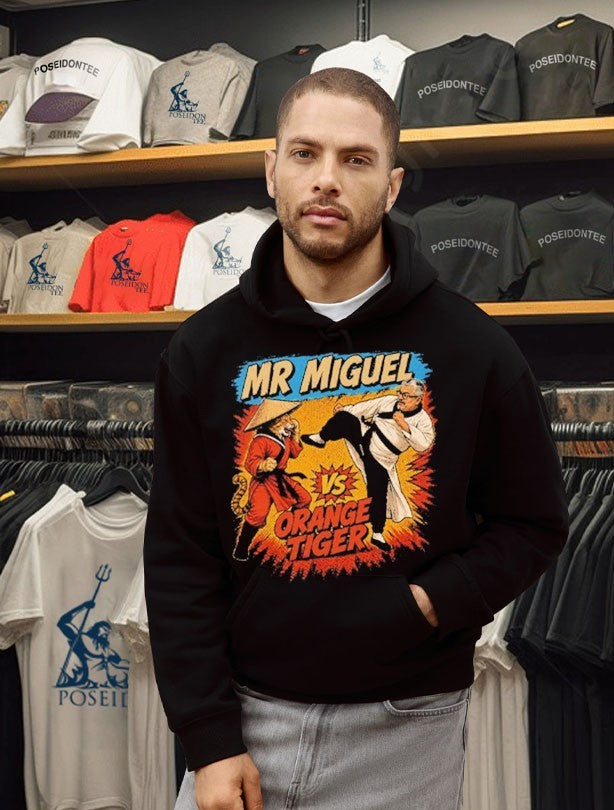 Mr Miguel Vs Orange Tiger Mistah Miguel Kung Fu Cat Design T-shirt