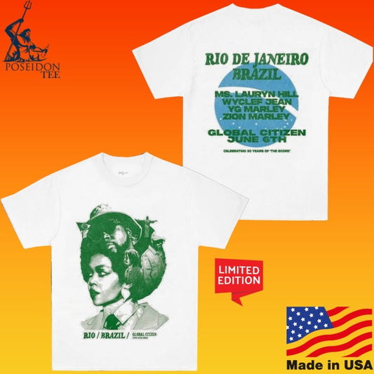 Ms Lauryn Hill Wyclef Jean Yg Marley Zion Marley Rio De Janeiro 2026 Global Citizen T-shirt