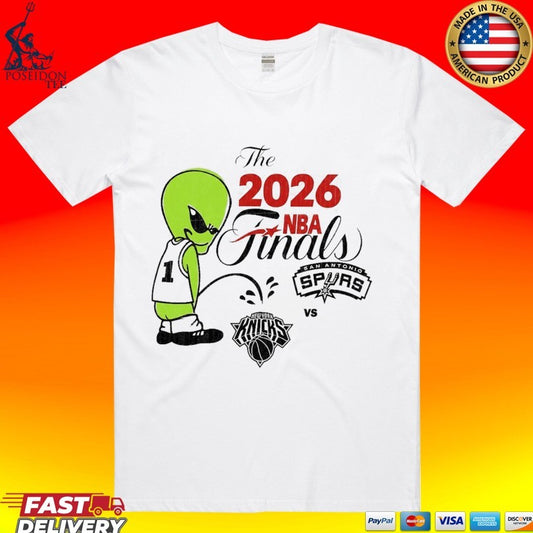 NBA Finals Spurs Wemby Alien Pee On Knicks T-shirt