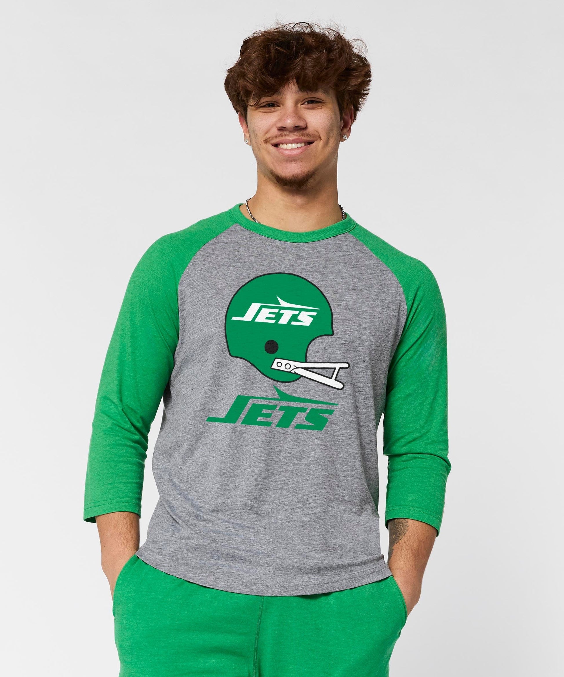 New York Jets Big Helmet Raglan