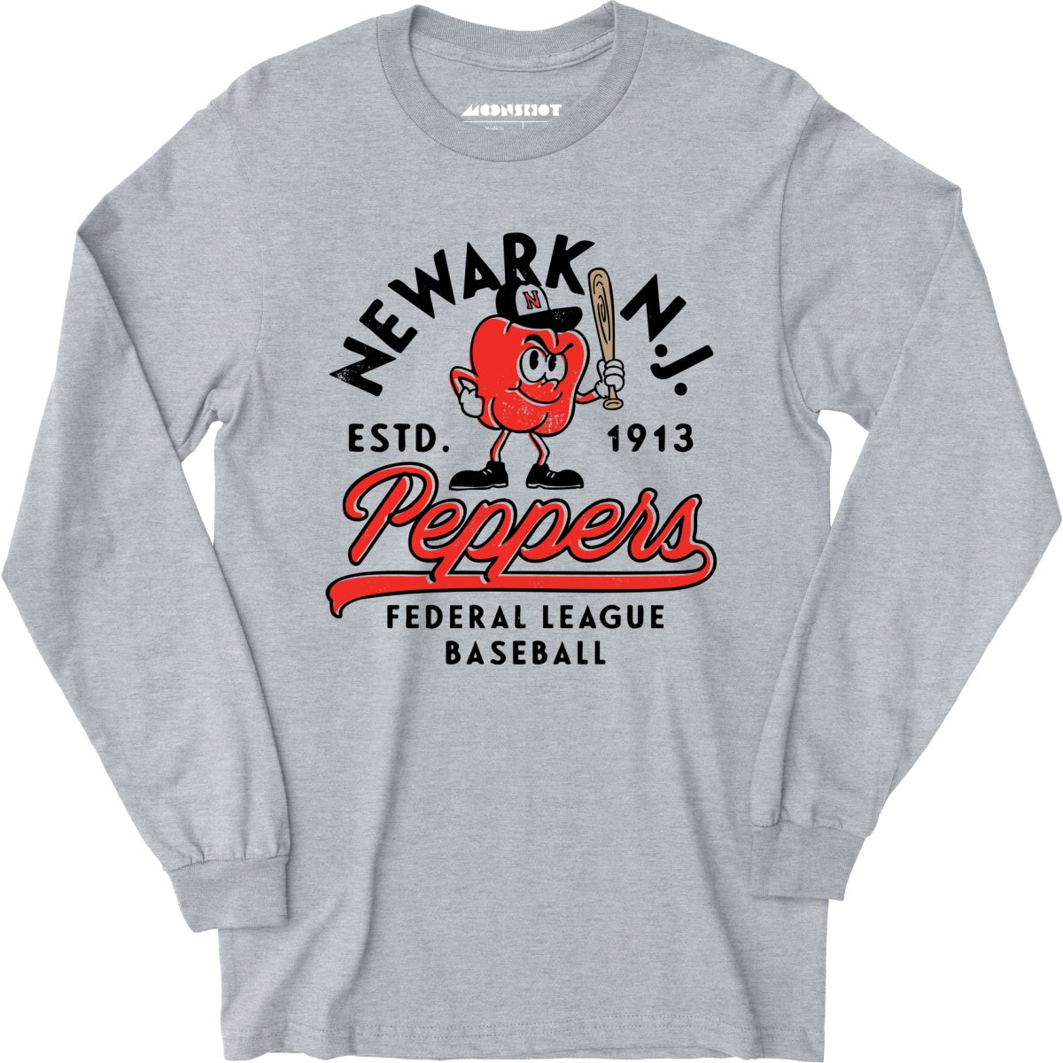 Newark Peppers - New Jersey - Vintage Defunct Baseball Teams - Long Sleeve T-Shirt