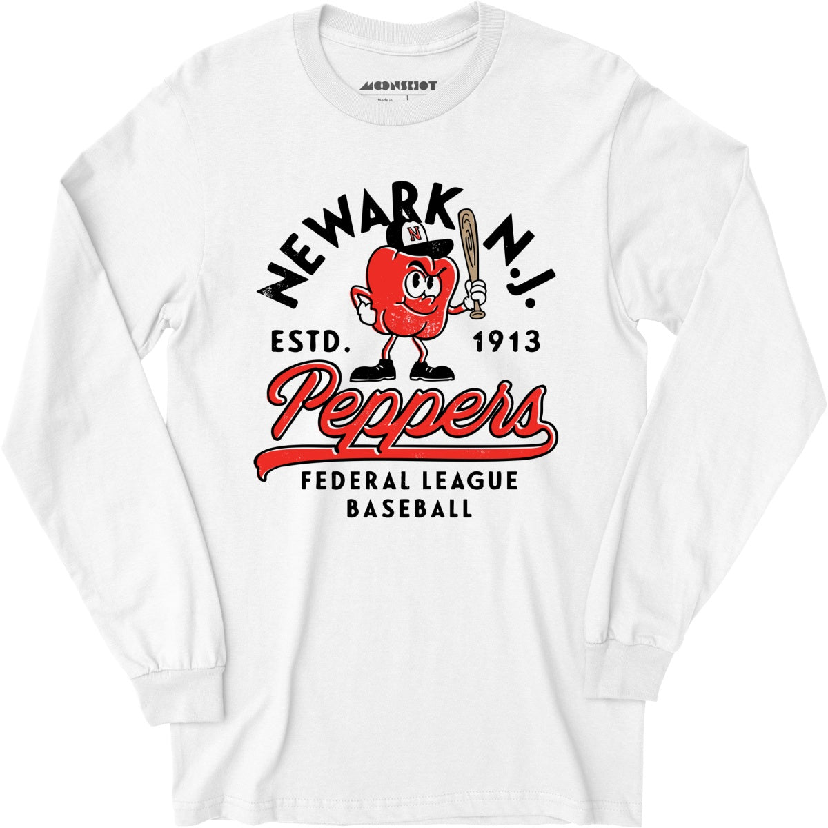 Newark Peppers - New Jersey - Vintage Defunct Baseball Teams - Long Sleeve T-Shirt