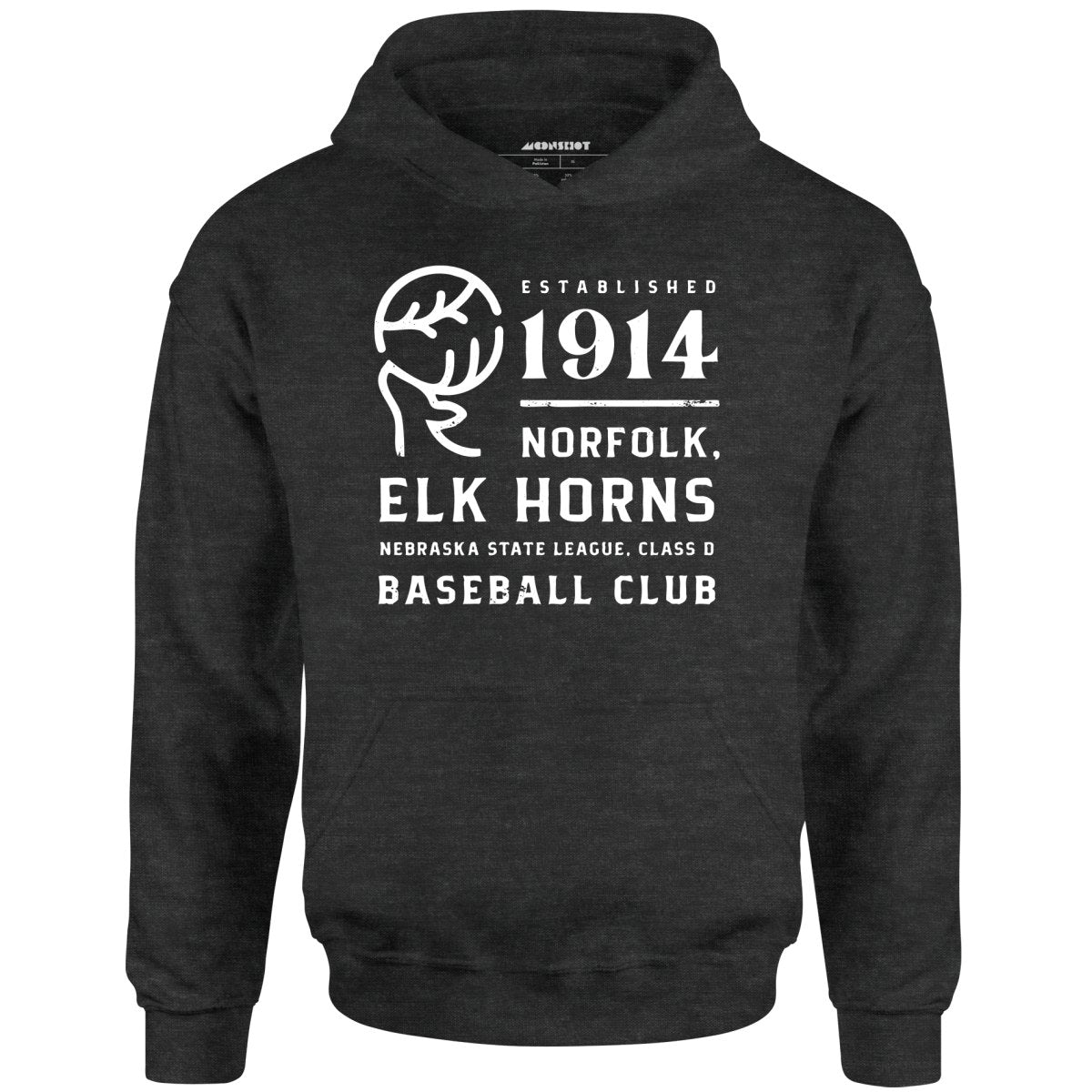 Norfolk Elk Horns - Nebraska - Vintage Defunct Baseball Teams - Unisex Hoodie