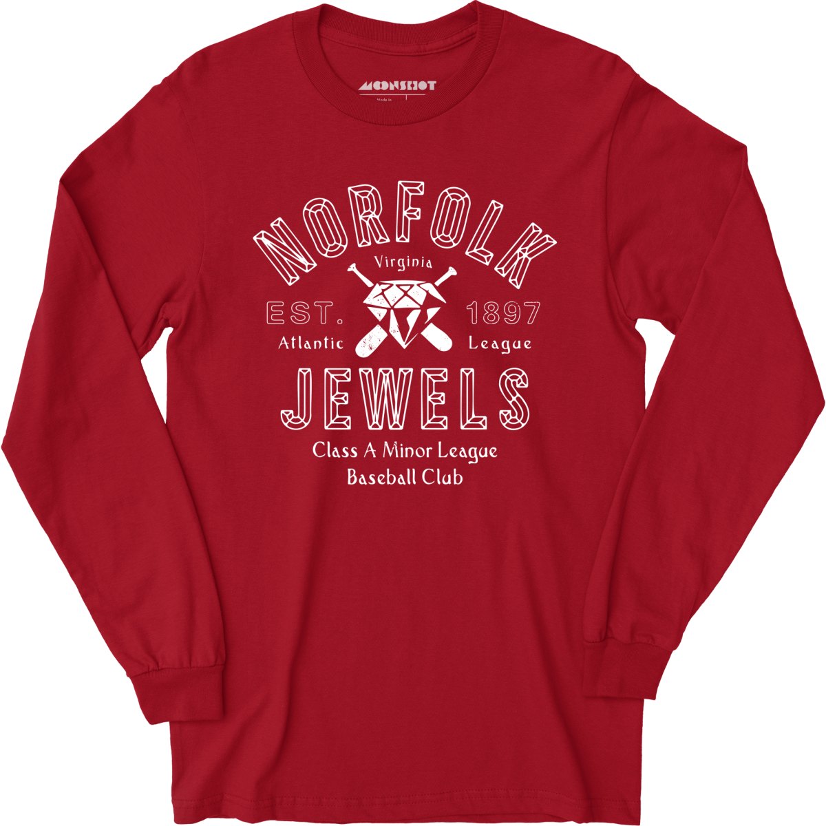 Norfolk Jewels - Virginia - Vintage Defunct Baseball Teams - Long Sleeve T-Shirt