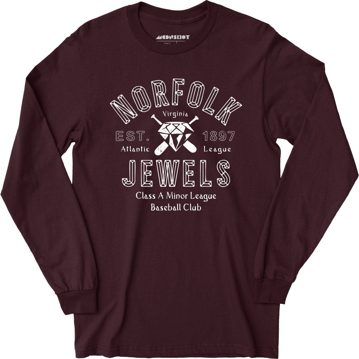 Norfolk Jewels - Virginia - Vintage Defunct Baseball Teams - Long Sleeve T-Shirt