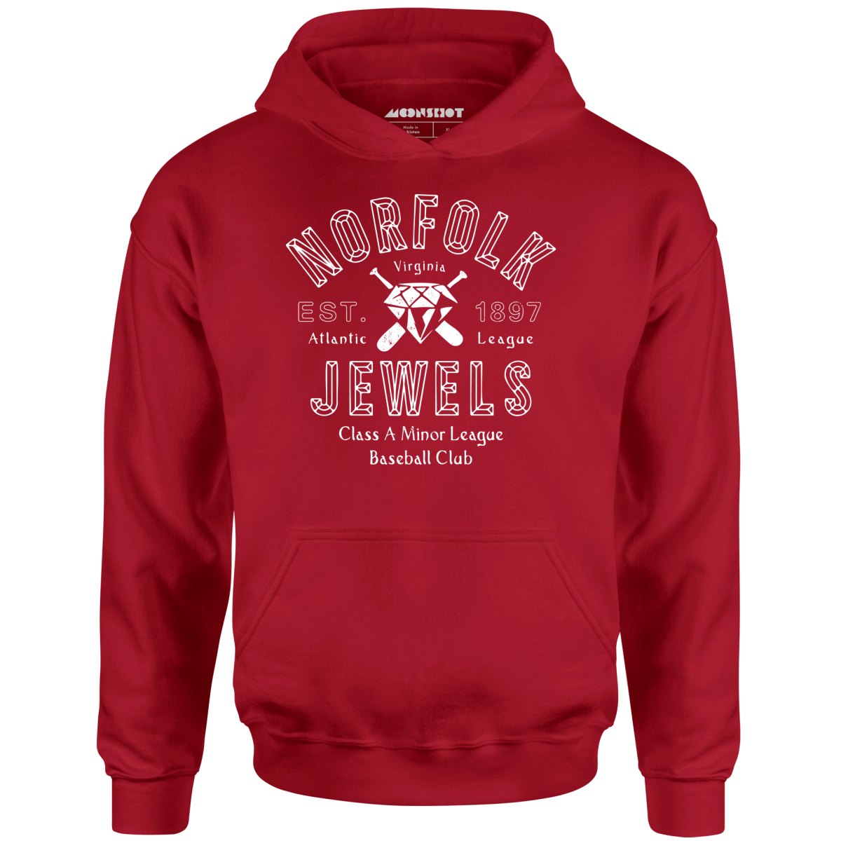 Norfolk Jewels - Virginia - Vintage Defunct Baseball Teams - Unisex Hoodie