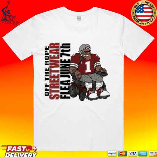 Off The Rope Streetwear Flea June 7th Football Player In A Wheelchair T-shirt