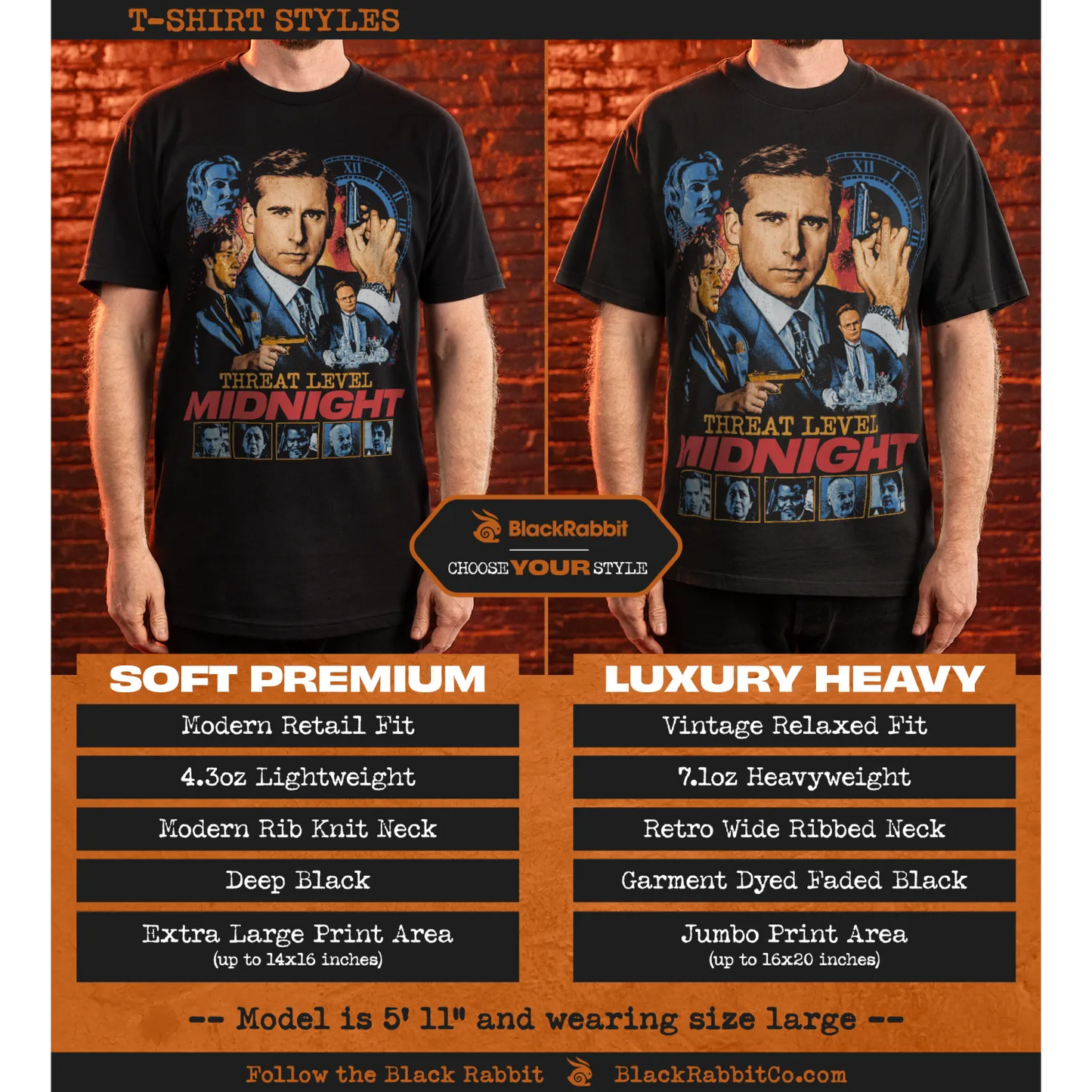 The Office Threat Level Midnight Retro Vintage Unisex Classic T-Shirt