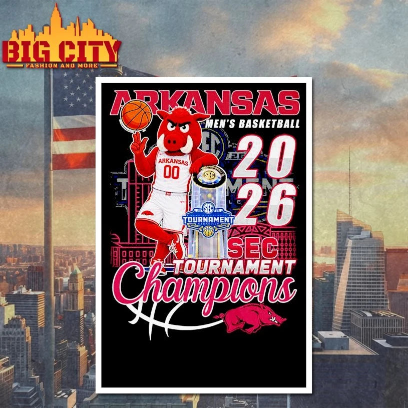 Official Arkansas Razorbacks Macos men’s basketball 2026 sec tournament champions T-shirt