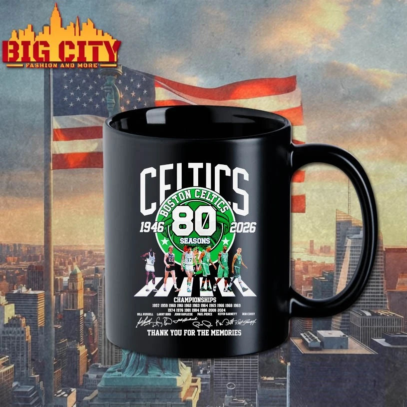Official Boston Celtics 1946-2026 80 seasons championship thank You for the memories signatures shirt