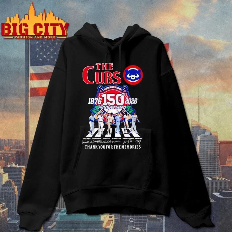 Official Chicago Cubs 150th 1876-2026 anniversary thank You for the memories signatures shirt