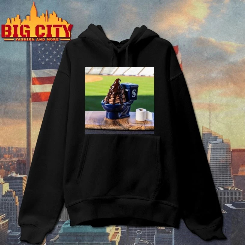 Official Mariners Big Dumper Sundae Chocolate Ice Cream Toilet T-shirt