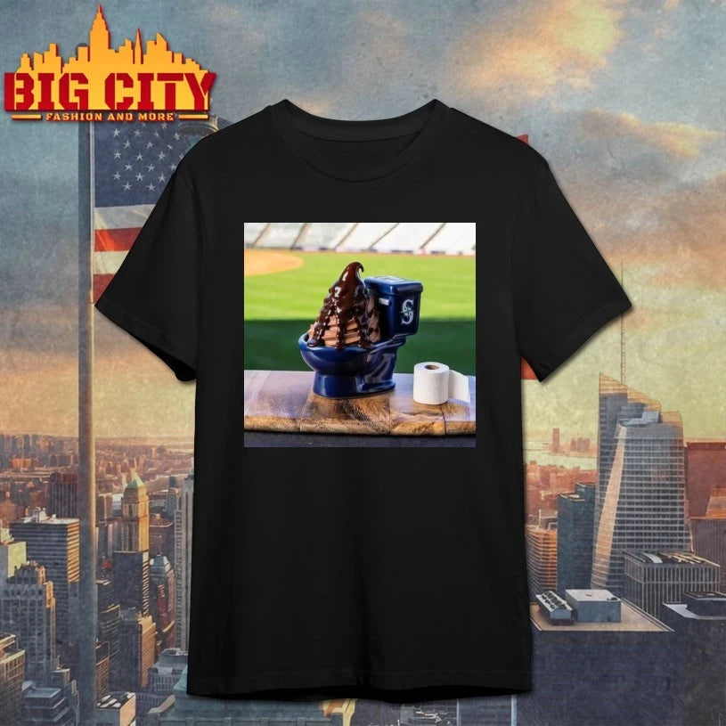 Official Mariners Big Dumper Sundae Chocolate Ice Cream Toilet T-shirt