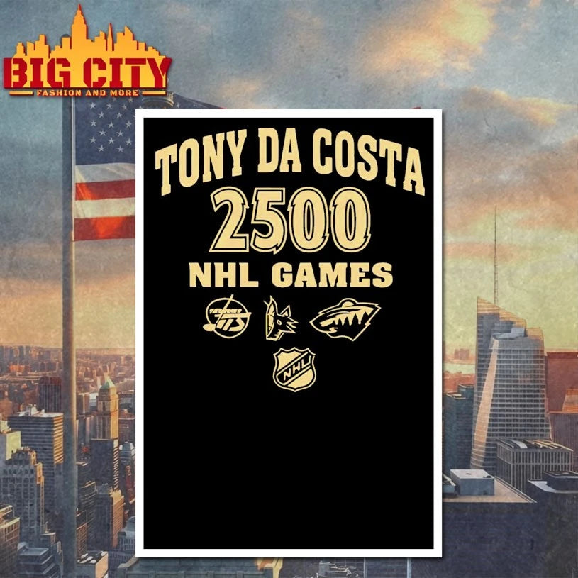 Official Tony Da Costa 2500 NHL Games logo T-shirt