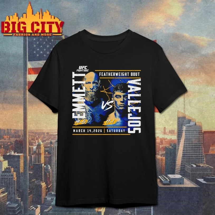 Official UFC Fight Night 2026 Emmett Vs. Vallejos T-shirt