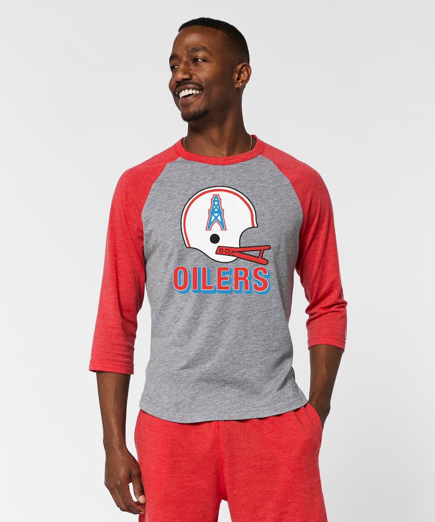 Oilers Football Big Helmet Raglan