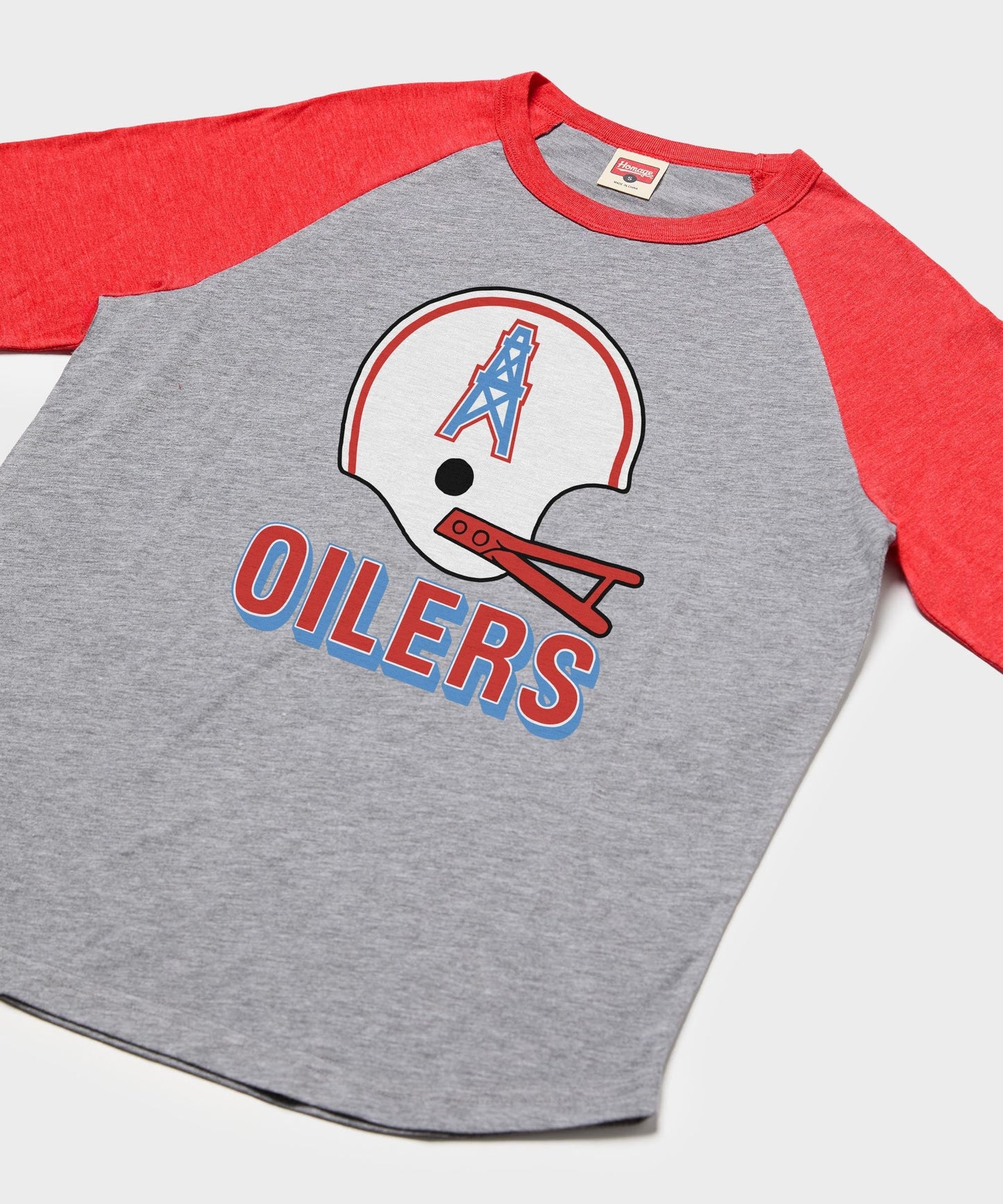 Oilers Football Big Helmet Raglan